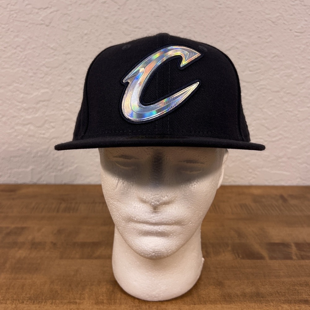 New Era 59fifty Cleveland Cavaliers Iridescent Fitted Cap Hat NBA Blue 7 3/8